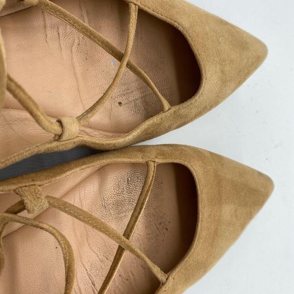 Sigerson Morrison Gladiator Lace Up Suede Point Toe Flats Brown Womens Size 7 B - Picture 13 of 13
